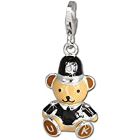 Charm oso de peluche Bobby{925} sueño de plata de ley colgante para pulsera cadena pendientes FC680